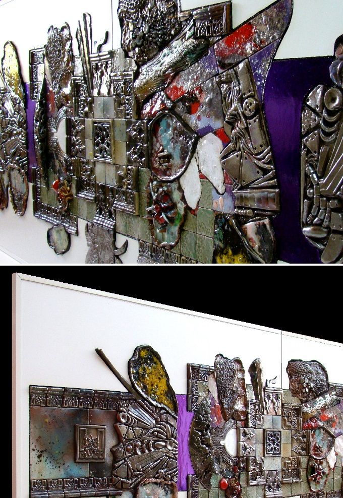 ARABIC FUSION  240 X 90 cm.  Ceramic relief painting.
