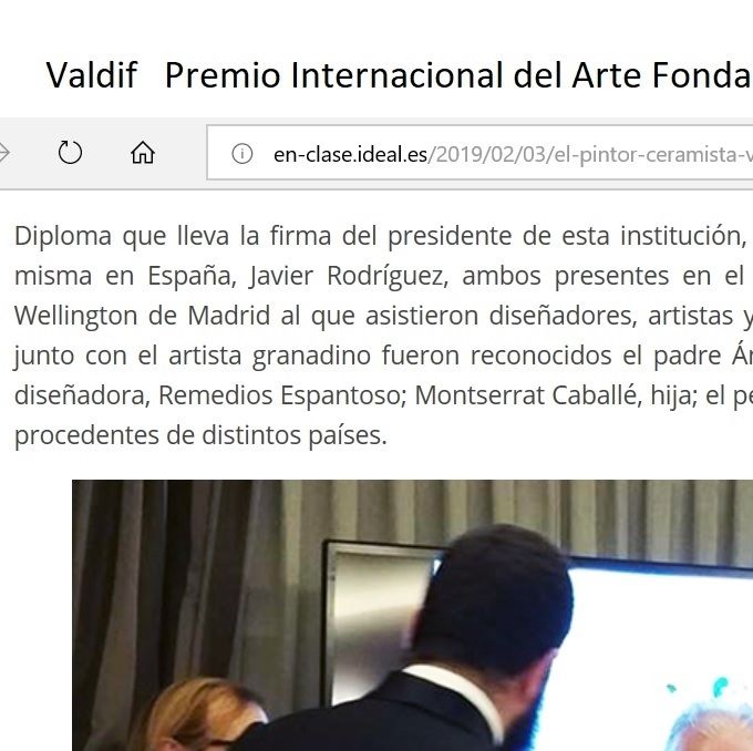 Valdif. Premio Internacional del Arte Fondazione Costanza. Madrid 18 Enero 2019  

