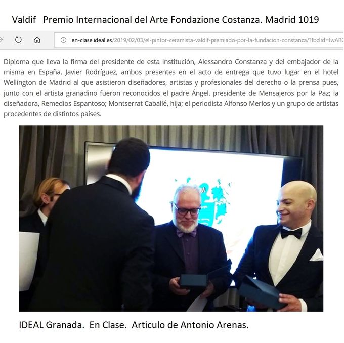 Valdif. Premio Internacional del Arte Fondazione Costanza. Madrid 18 Enero 2019  
