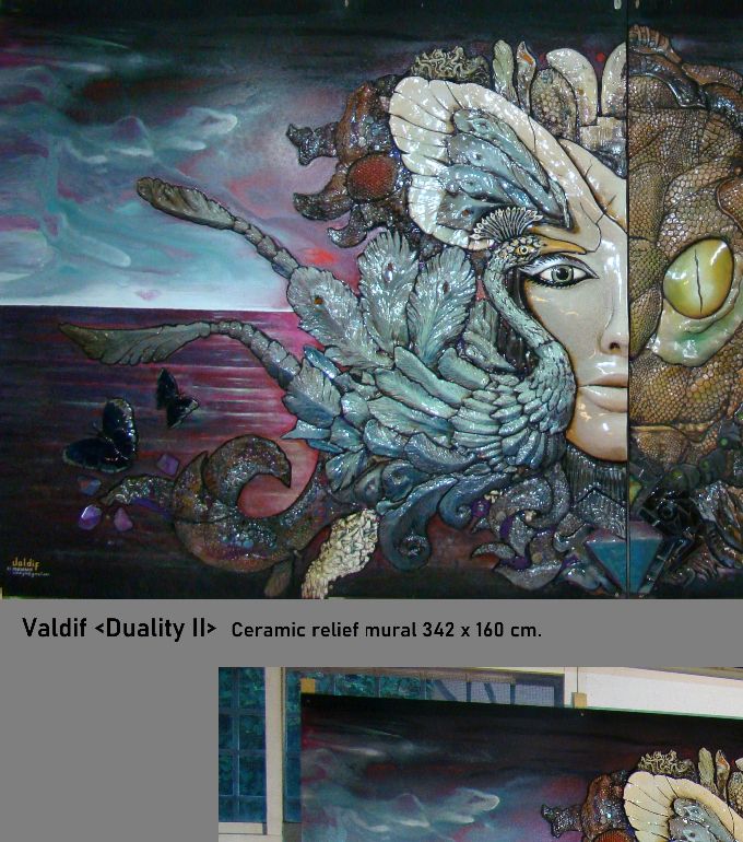 Mi última obra cerámica: <DUALITY II>. Mural 342 x 160 cm.